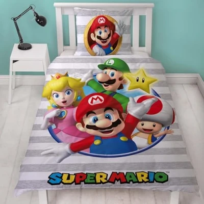 Imagen de Luigi Yoshi Juego de cama infantil reversible (135 x 200 cm, 80 100% algodón, linón)