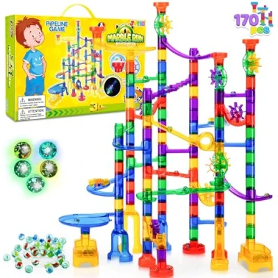 Imagen de JOYIN Carrera de mármol Primo Juego Juguetes (170 Piezas) Bloques construcción educativos Stem