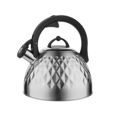 Imagen de Tetera FLORINA (2,5 l) Acero Inoxidable FENNY SATIN Flauta A prueba de arañazos Estufa Inducción, Gas, Eléctrica Color: Plata