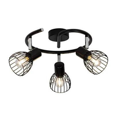 Imagen de BRILLIANT Lámpara Blacky Spot Spiral 3flg negro 3x D45, E14, 40W, adecuado para lámparas de caída (no incluidas) Escala a ++ E Apto LED