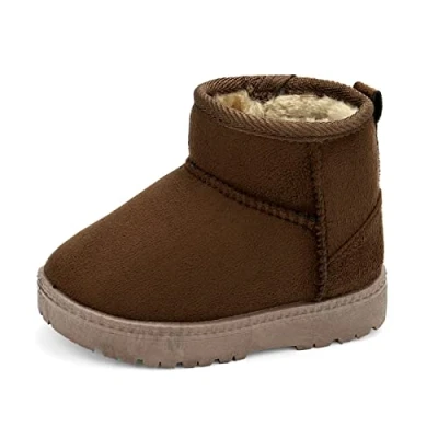 Imagen de MK MATT KEELY Bebé Invierno Zapatos Niños Niña Botas de Nieve Niñito Botines Felpa,Marrón,EU22(CN24)