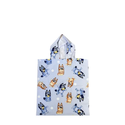Imagen de Cerdá Bluey Bingo Poncho Toalla de playa para niños, Talla: One Size, Blau