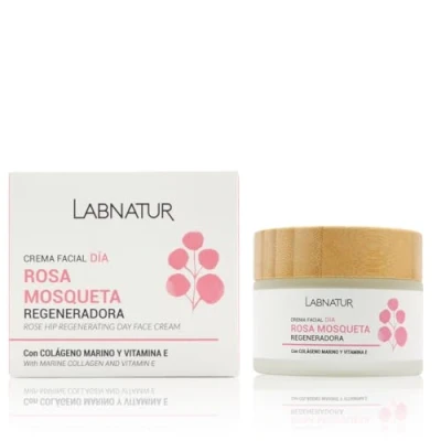 Imagen de Crema Facial Rosa Mosqueta 50ml. Enriquecida con Colágeno Marino, Vitamina E, Aceite de Avellanas y Aloe Vera. Regeneradora, Hidratante Nutritiva.