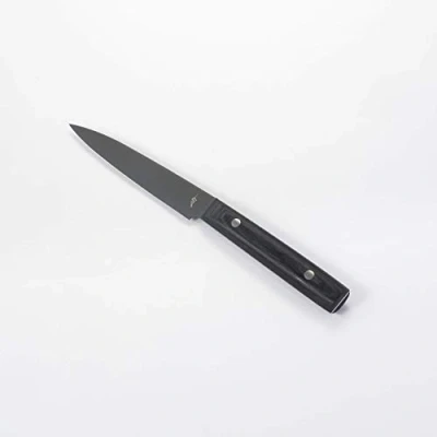 Imagen de KAI Michel BRAS Cuchillo de uso diario No.2 con hoja 12 cm multiusos recubierta titanio acero A8 madera Pakka negra Hecho en Japón