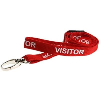 Imagen de Customcard ltd Red Visitor Lanyards Cordones para visitantes (5 unidades)
