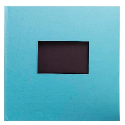 Imagen de Exacompta Ref. 16288E 1 álbum de fotos Pop&#039;N Co 60 30 páginas negras formato 25 x cm manta tela color cian con ventana personalización