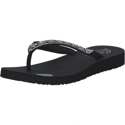 Imagen de Skechers Cali, Sandalia Mujer,Negro Mitobuck Gem Rhiestone Trim, 36 EU