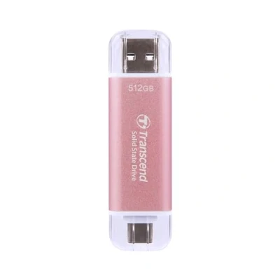 Imagen de Transcend SSD Portátil ESD310P 512GB, 10 Gbit/s, Type A/Type C Compatible con PS4/PS5 TS512GESD310P, Rosa