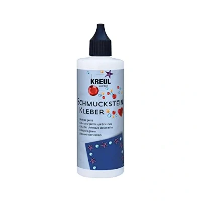 Imagen de KREUL 49602 Hobby Line Pegamento para piedras decorativas Frasco de 125 ml a base agua con punta fina pegar precisión Transparente cuando está seco