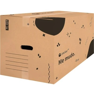 Imagen de packer PRO Pack 10 Cajas Carton para Mudanzas y Almacenaje Ultra Resistentes con Asas, 60x40x40cm
