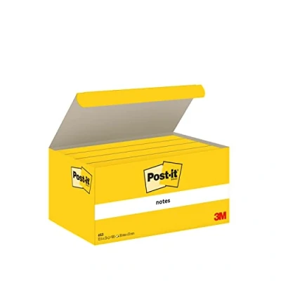 Imagen de Post it Notes Canary Yellow 38 mm x 51 100 Sheets/Pad 12 Pads/Pack Cardboard Pack