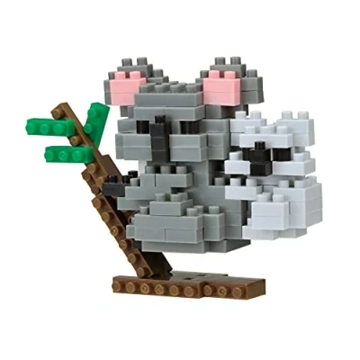 Imagen de nanoblock Bandai Koala Minifigura de ladrillo (Juego construcción, Kit Figuras Animales Koalas Pixel NBC257)