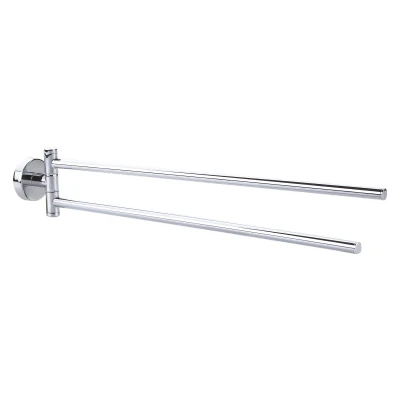 Imagen de tesa Barra de Brazo Oscilante para Toallas Smooz, Toallero Dos Brazos Giratorios en Metal Cromado e Inoxidable el Baño, Incluye Solución Adhesiva Montaje