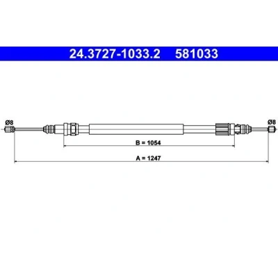 Imagen de Cable de accionamiento, freno estacionamiento ATE 24.3727 1033.2