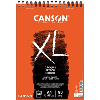 Imagen de Bloc dibujo croquis din a4 microperforado 21x29,7 cm 120 hojas grano fino 90 gr