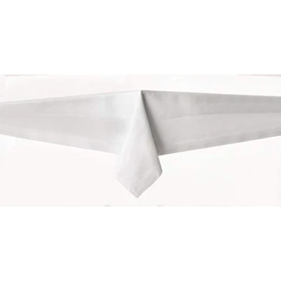 Imagen de TextilDepot24 Mantel de Damasco 140 x 240 cm Blanco con Borde Atlas Lavable a 95 C, tamaño Elegir