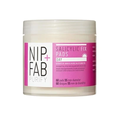 Imagen de Nip+Fab Nip + Fab Salicylic Acid Fix 60x Almohadillas de día Para la Cara con Aloe Vera, Almohadilla Facial Exfoliante BHA Hidratación Piel Brotes Acné Refinar los Poros Control Aceite,