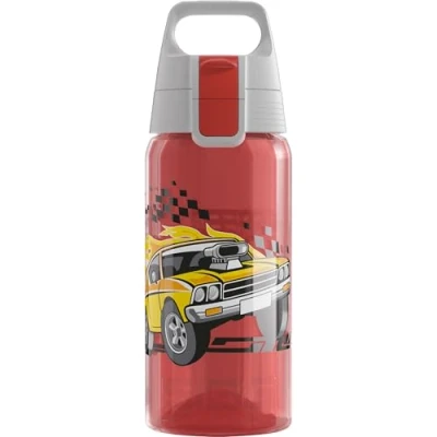 Imagen de SIGG VIVA ONE Speed Racer cantimplora infantil (0.5 L), botella transparente sin sustancias nocivas y con tapa hermética, para niños usar una mano
