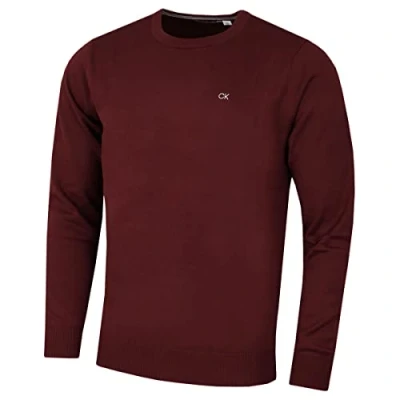 Imagen de Calvin Klein Hombre Crew Cuello Soft Algodón Suéter Borgoña L