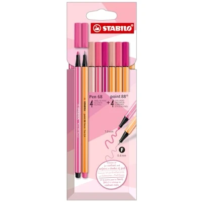 Imagen de STABILO Pen 68 point 88 rotuladores y de punta fina (8 unidades), color rosa