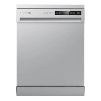 Imagen de Aspes Lavavajillas 60cm Inox AJ13601EDX. 1890W, 14 Cubiertos, 2 Bandejas, 6 Programas, Display LED táctil, Función Stop&amp;Go, Eficiencia Energética Clase E