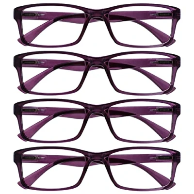 Imagen de La Compañía Gafas De Lectura Púrpura Lectores Valor Pack 4 Estilo Diseñador Hombres Mujeres RRRR92 5 +1,00