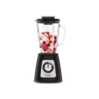 Imagen de Batidora de Vaso Moulinex Blendforce LM4358, 800 W, 1.75 L, 6 Cuchillas, 2 velocidades, Tecnología Powelix, Vidrio Termorresistente, Negro