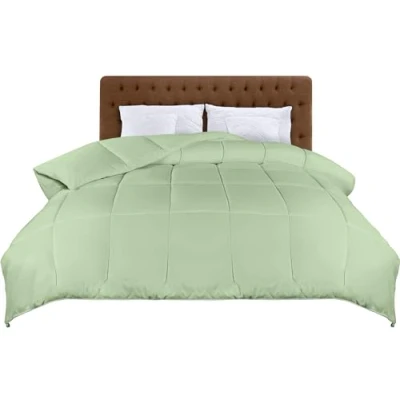 Imagen de Utopia Bedding Edredón Acolchado, 155x220 cm Edredon Cama 90, Relleno Nórdico 200 gr/m² en 100% Microfibra (Verde Salvia)
