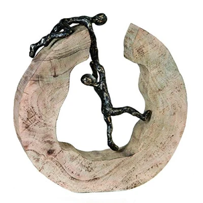 Imagen de Casablanca Figura Decorativa de Escultura Teamwork Madera Aluminio Color: marrón Bronce Altura 30 cm