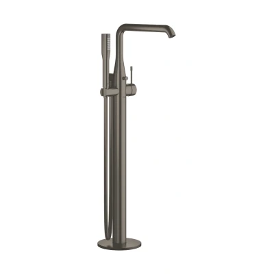 Imagen de Grohe Essence Grifo de bañera con sistema montaje en suelo, teleducha Euphoria Cosmopolitan Stick, ángulo giro ajustable a 0, 150 o 360, aireador AquaGuide (23491001)
