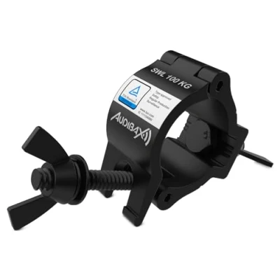 Imagen de Audibax ACP 4852100BK Garra para Truss con Diámetro 48 52mm Gancho una Carga Máxima de 100kg Abrazadera Luces Escenario Clamp Fijación Cabeza Móvil