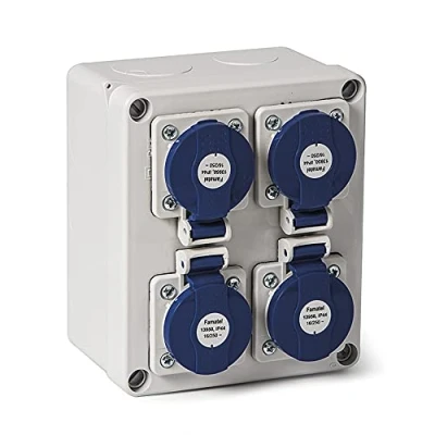 Imagen de FAMATEL Caja estanca IP44 4 tomas 2P+TTL 16A 250V Azul