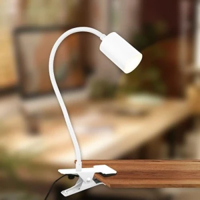 Imagen de B.K.Licht Lámpara Flexo Escritorio con Pinza, LED, Color de Luz Blanco Cálido, Orientable, Lectura, Pinza Cabecera, Oficina, Cama, Para Niños, 40x10x6,5cm,
