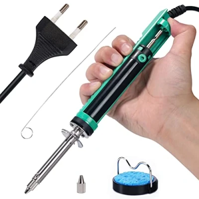 Imagen de YIHUA 929D V Bomba desoldadora de ventosa soldadura por vacío eléctrica con mango carga más corto y boquillas para desoldar 1.0 mm 1.2 orificio pasante