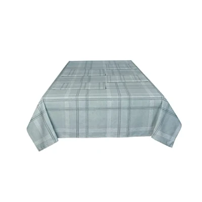 Imagen de Sleepdown Mantel Decorativo 100% algodón Estampado a Cuadros para Mesa de Comedor, Duradero, Resistente Las Manchas, Verde, 137 cm x 229