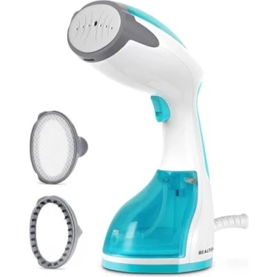 Imagen de Beautural Plancha de Vapor Vertical Ropa 1200W, Vaporizador Portátil para Viajes y Hogar, vaporiza en Horizontal, Apagado automático, Calentamiento rápido 30 Segundos, 260 ml, Azul