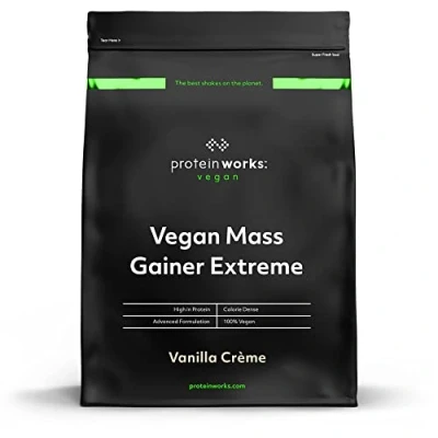 Imagen de Mass Gainer Vegano Extreme Crema de Vainilla 100% a Base Plantas Alto en Calorías Para el Aumento Masa THE PROTEIN WORKS 1kg