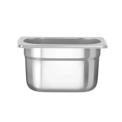 Imagen de HENDI Recipiente GN 1/9,contenedor GN,apilable,resistente a Temperaturas de 40 300C,apto para hornos,congeladores,calientaplatos,baño María,1L,176x108x(H) 100mm,acero inoxidable 18/10