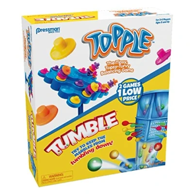 Imagen de GOLIATH Combo Set TOPPLE&amp;Tumble 2 Juegos EN 1 Juego Caja para NIÑOS A Partir DE 6 AÑOS Astucia Desarrollo Habilidad Stem 4 Jugadores, Multicolor, 924266.006