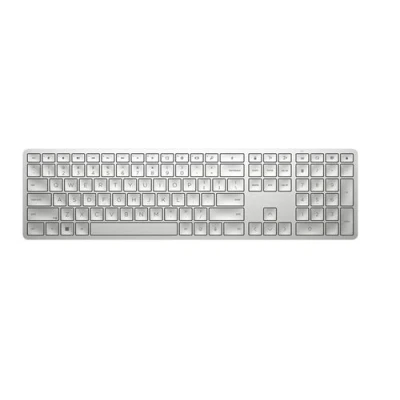Imagen de HP 970 Teclado Inalámbrico Programable (Puerto USB A, Bateria Recargable con Duración de 6 Meses, Teclas Personalizables, Windows 10 y Superior, macOS)Teclado QWERTY Español, Color Plata