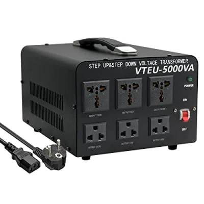 Imagen de Cantonape 5000VA Transformador Elevador/Reductor de Voltaje 5000 Vatios EEE.UUU. Convertidor Energía 220 Voltios 220V / 110V 5000W Estabilizador automático
