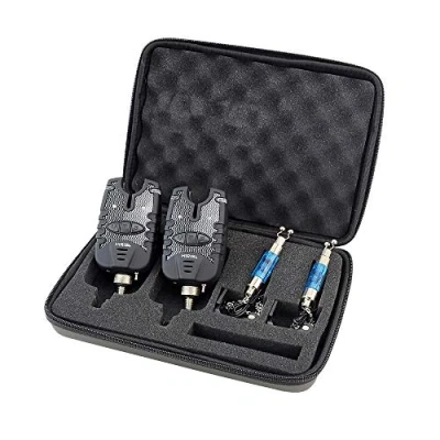 Imagen de Alarma de Pesca Carpa y Swinger Set LED Azul Resistente al Agua