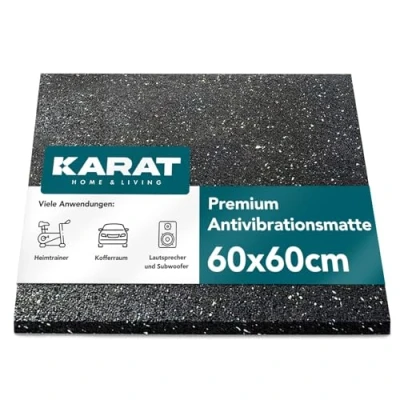 Imagen de KARAT alfombrilla antivibración de 60 x cm, 5 mm grosor, recortable para lavadora y secadora, base goma, goma