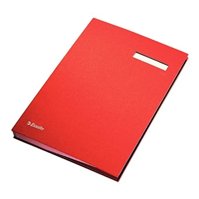 Imagen de ESSELTE 621062 Portafirmas fuelle 20 separadores forrado color rojo