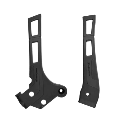 Imagen de Polisport 8466700001 Juego de Protectores chasis Fabricados en plástico Duradero y Resistente a los Impactos Compatible con Motocicletas Fantic, Yamaha Color Negro