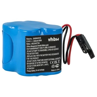 Imagen de vhbw Batería reemplaza A06B 6114 K504, A98L 0031 0025, BR 2/3AGCT4A, CL 25A para Controlador de periférico (3000 mAh, 6 V, Li MnO2)