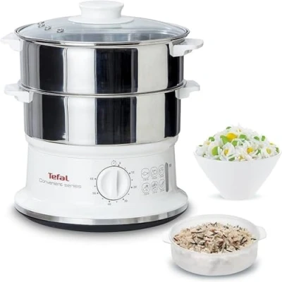 Imagen de Tefal Vc1451 Vaporizador Convenient Series Inox, Temporizador Con Apagado Automático, Nivel De Agua Visible, Capacidad 6 L, Blanco