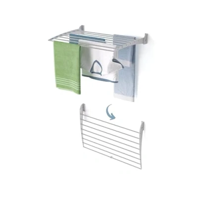 Imagen de foxydry Fold, tendedero de pared, vertical, plegable interior y exterior, aluminio acero, 82 x 50 cm (gris Down, 1 Fold 80)