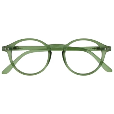 Imagen de OPULIZE REY Gafas de Lectura Montura Redonda Retro Verde Mate Hombre Mujer Bisagras Muelle R56 6 +3.00