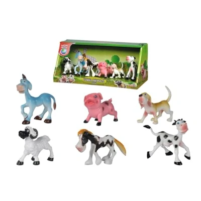 Imagen de Simba 104322459 Animales de Granja Divertidos Granja, 6 Unidades, diseño Infantil, 7 10 cm, Figuras Animales, Juego, a Partir 3 años